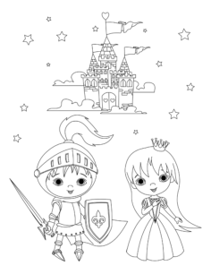 Princess Knight Princess Castle Tracing Shape Pdf, Free Vectors File